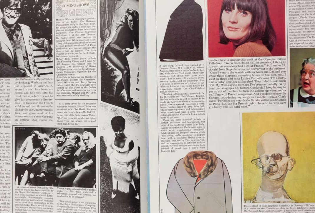 DONOVAN Diana Rigg JEAN SHRIMPTON London Life magazine October 1965 Scarfe EDNA