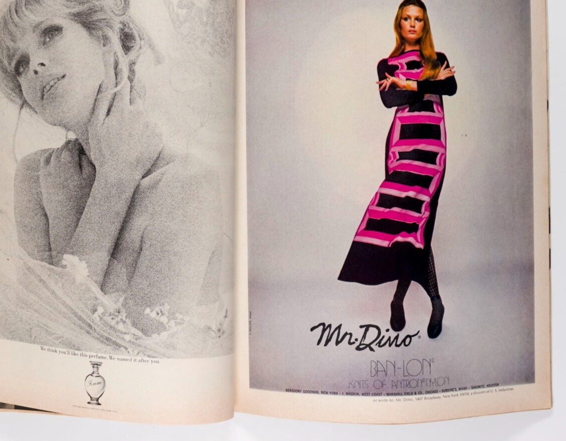 Twiggy HILDEGARD NEF Woody Allen HARPERS December 1971 Cybill Shepherd GUCCI vtg