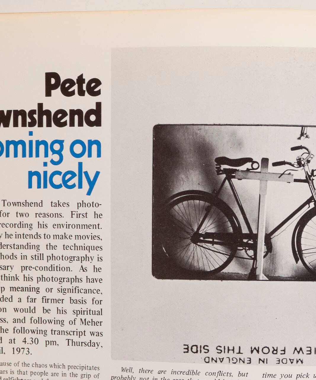 Pete Townshend DON McCULLIN Tuppy Owens DAVID BAILEY's The Image magazine 1973