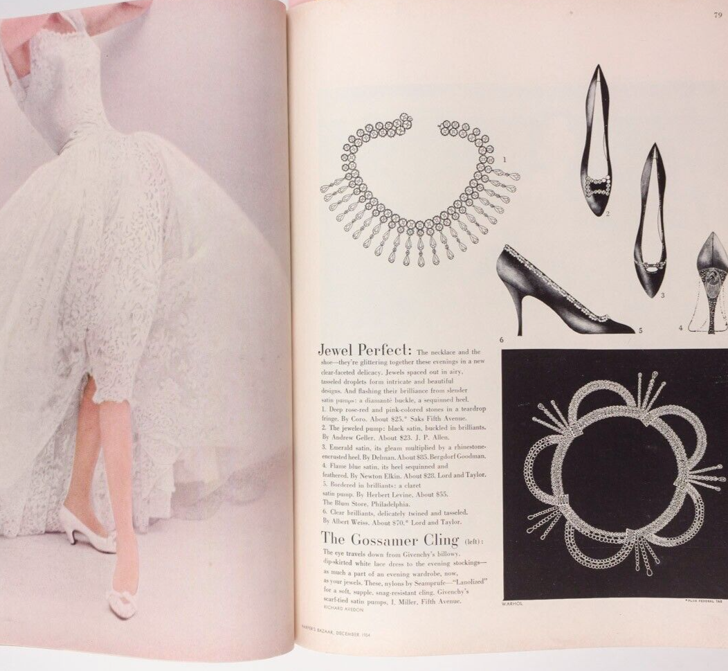 Andy Warhol SUNNY HARNETT Avedon HARPERS BAZAAR December 1954 GRACE KELLY