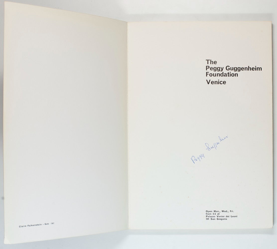 Signed PEGGY GUGGENHEIM FOUNDATION COLLECTION Autographed guide book 1973 VENICE