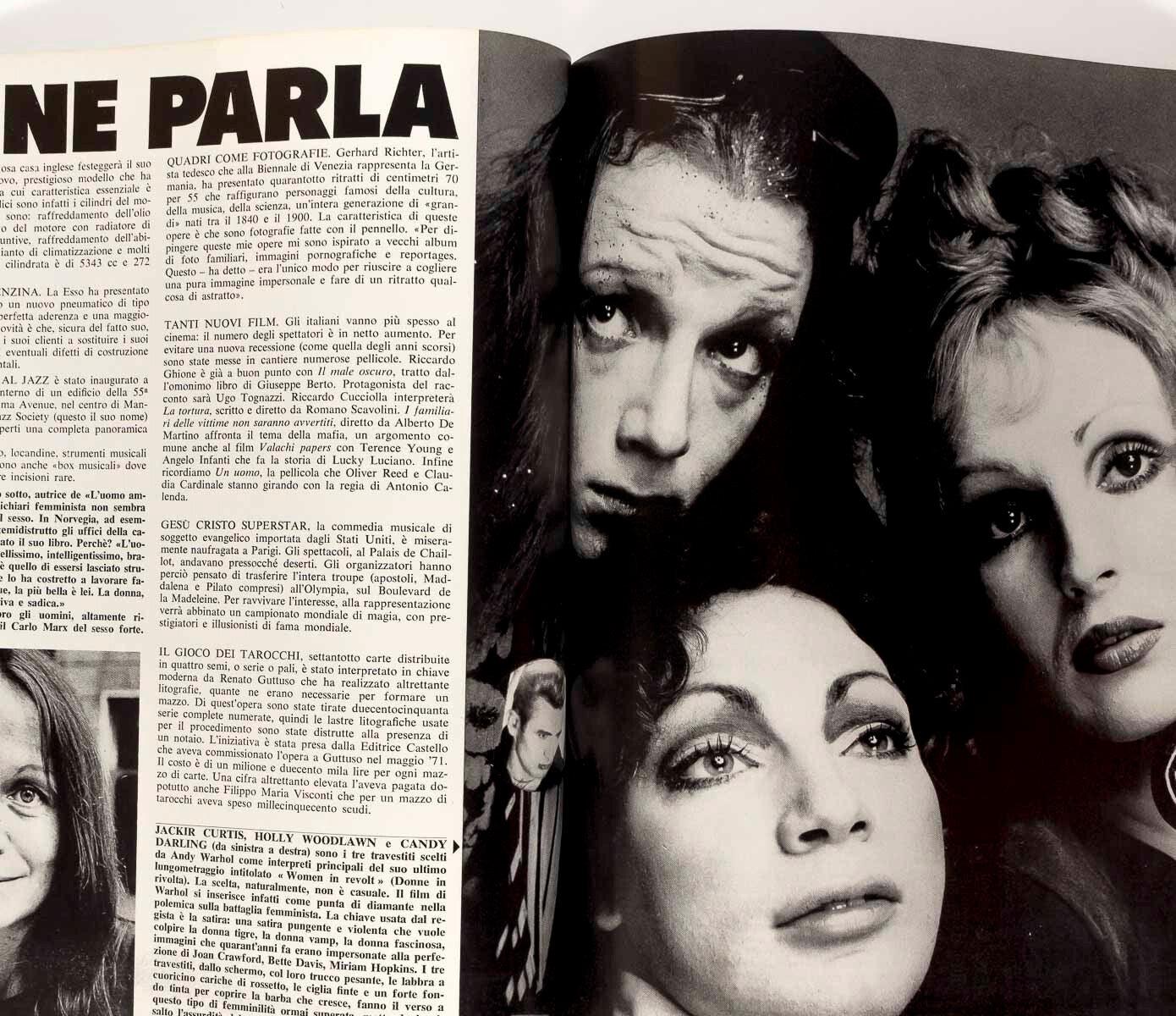 ROMAN POLANSKI Jasper Johns CANDY DARLING Toscani HELMUT BERGER L'uomo Vogue 70s