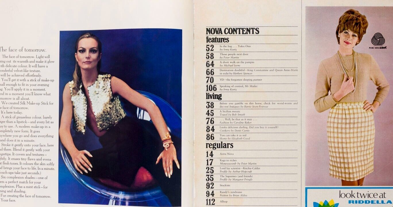 Yoko Ono JOHN LENNON Jeanloup Sieff NOVA music fashion magazine CAROLINE BAKER