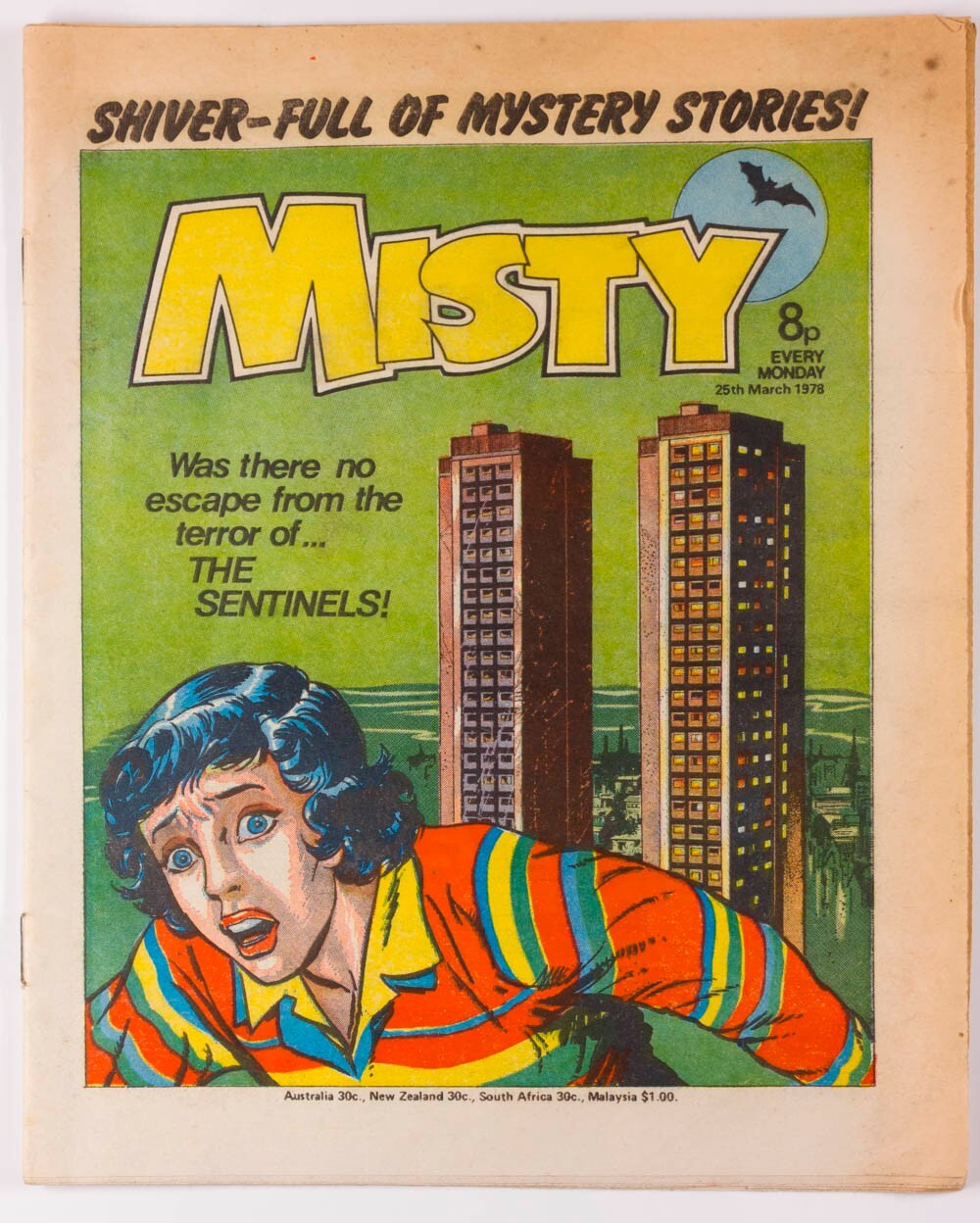 THE SENTINELS 8th issue MISTY COMIC book magazine No 8 25th March 1978 vtg TOWER