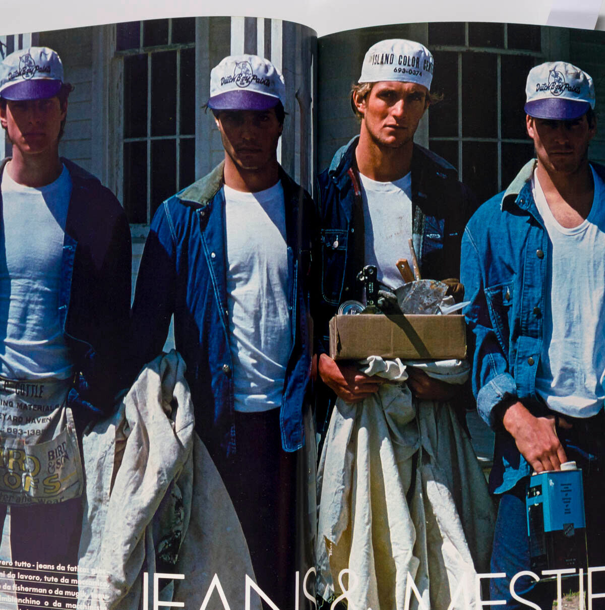 ANDY WARHOL Matt Dillon BRUCE WEBER Blue Denim Jeans ALDO FALLAI L'uomo Vogue 80