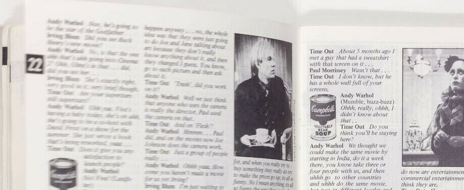 ANDY WARHOL JANE FORTH JOHN COPLANS in interview TIME OUT London magazine 1970's