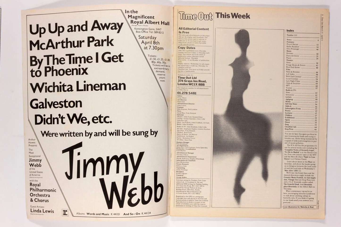 Grateful Dead OTTO PREMINGER Procul Harum BALLET RAMBERT Time Out magazine 70's