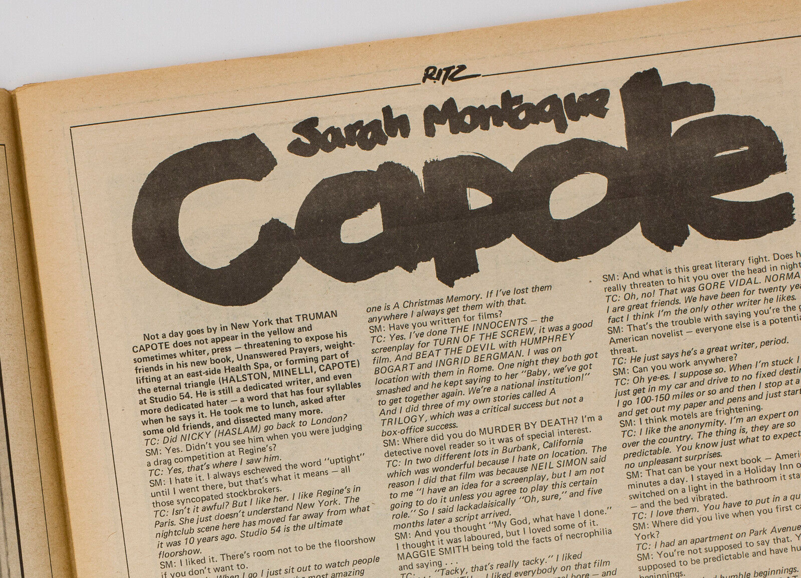 Jack Nicholson CHER Truman Capote MARISA BERENSON Bryan Ferry RITZ MAGAZINE 70's