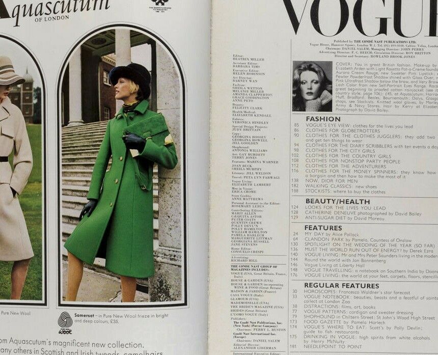 OSSIE CLARK Alice Pollock THEA PORTER Catherine Deneuve BILL GIBB Vogue Sep 1972