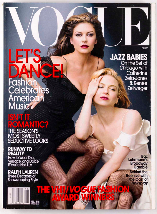 RENEE ZELLWEGER Catherine Zeta-Jones VOGUE magazine November 2002 Luhrmann VH1