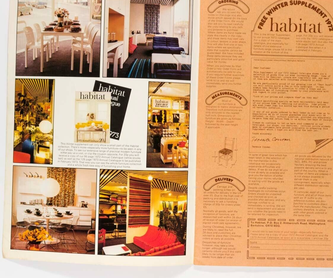 HABITAT Winter 72 catalog PALASET Conran STORAGE Lights INTERIOR DESIGN magazine