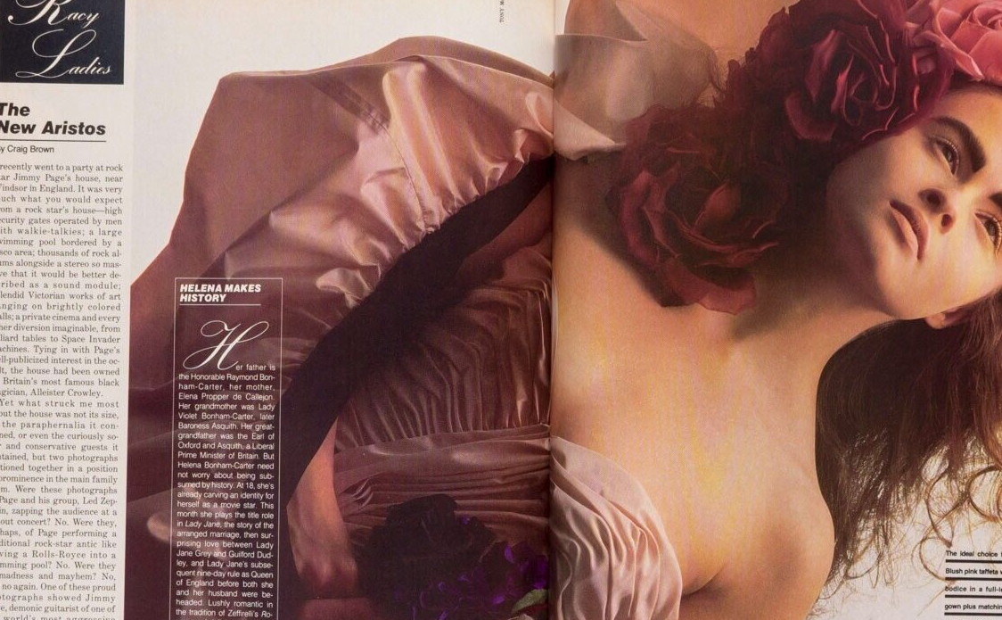 Cindy Crawford HELENA BONHAM CARTER Victoria Brynner HARPERS QUEEN December 1985