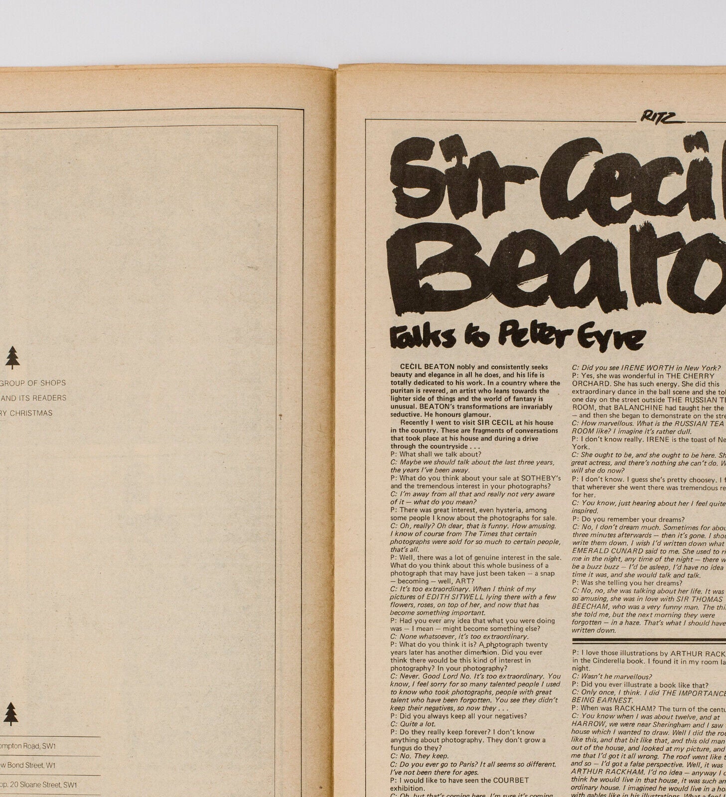 Cecil Beaton VIVIEN LEIGH Liberace OLIVER REED Judy Garland HELVIN Ritz magazine