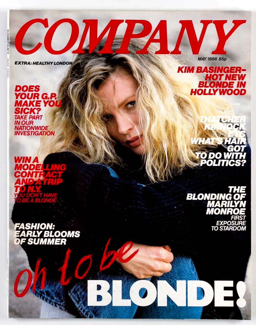 Kim Basinger MARILYN MONROE Margaret Thatcher COMPANY MAGAZINE May 1986 Blonde