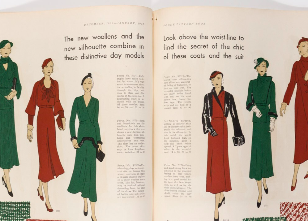 VOGUE PATTERN book December 1931 GEORGES LEPAPE Fashion WINTER Art Deco UK Women