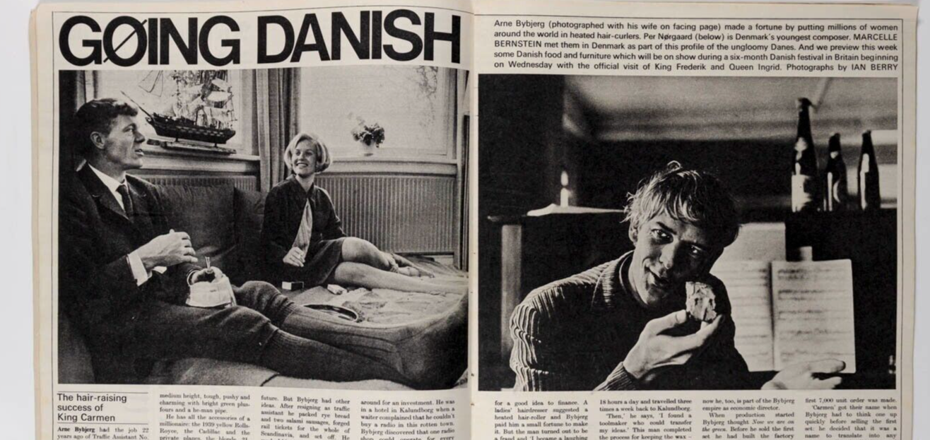 Edina Ronay HAYLEY MILLS Danish design PER NORGAARD Fokker VTG Observer Magazine