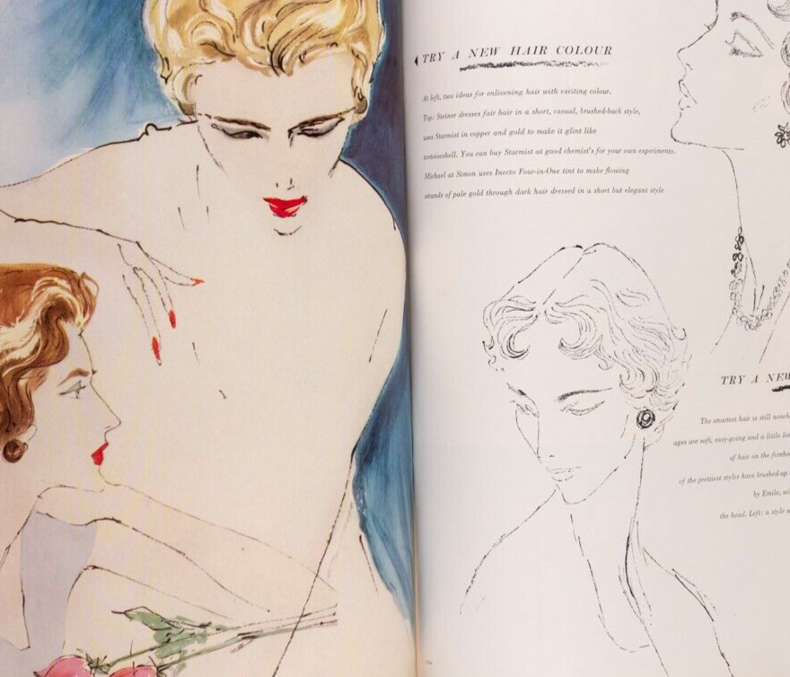 NORMAN PARKINSON Eric Stemp ERWIN BLUMENFELD Vogue Beauty Book magazine HAIR vtg