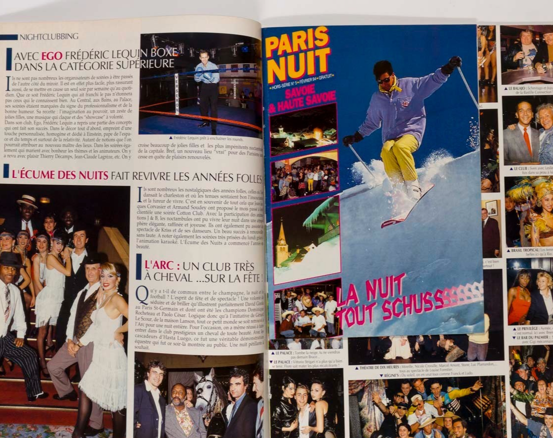 Amanda Lear WINTER Sports NUIT magazine February 1994 Paris night clubs CLUBBING