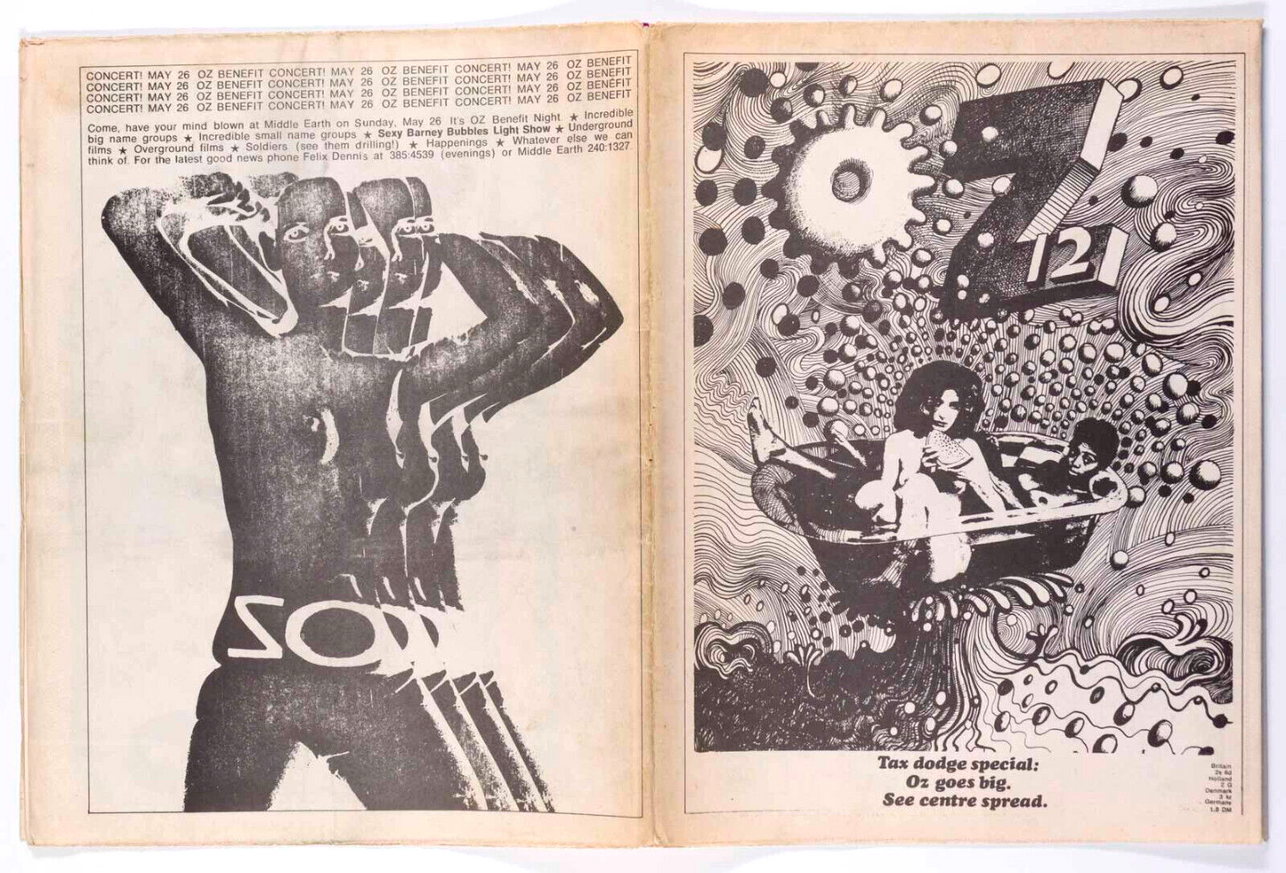 BARNEY BUBBLES Desire Can Be Destroyed poster MARTIN SHARP Oz magazine # 12 1968