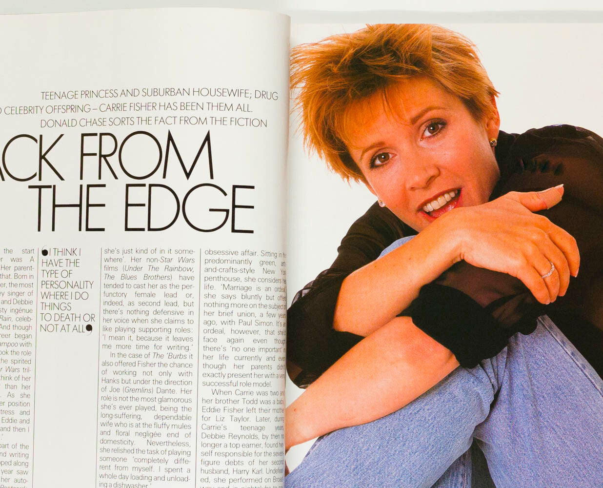 CARRIE FISHER Emma Thompson GIGLI Paulina Porizkova KEVIN COSTNER Elle magazine