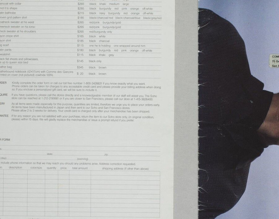 Comme Des Garcons LOOKBOOK 1st mens collection CATALOG Jean Michel Basquiat coat