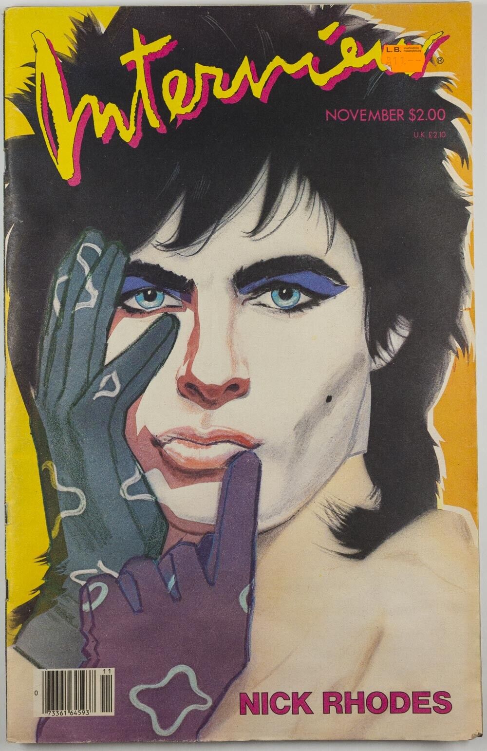 Nick Rhodes DURAN Antonio Lopez ROBERT MAPPLETHORPE Interview magazine 1985 Nov