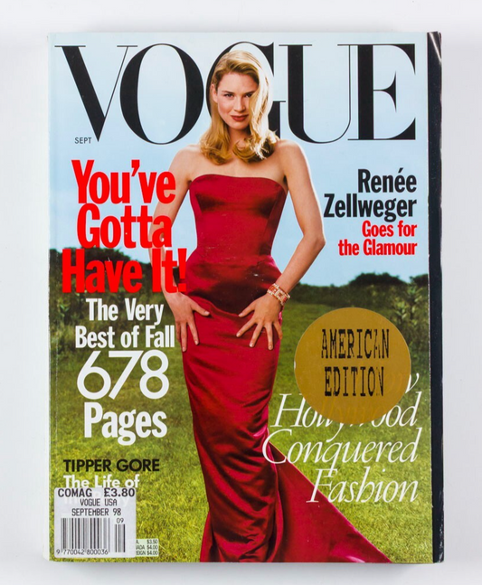 Renee Zellweger GISELE Angela Lindvall  VOGUE September 1998 Briget Hall TESTINO