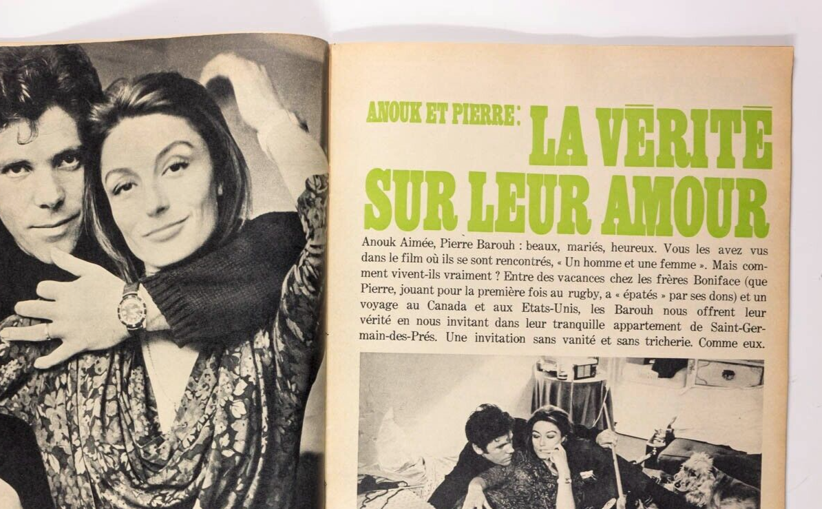 Anouk Aimee PIERRE BAROUH Bardot USSR St Tropez SACHA Michel Legrand FRENCH ELLE