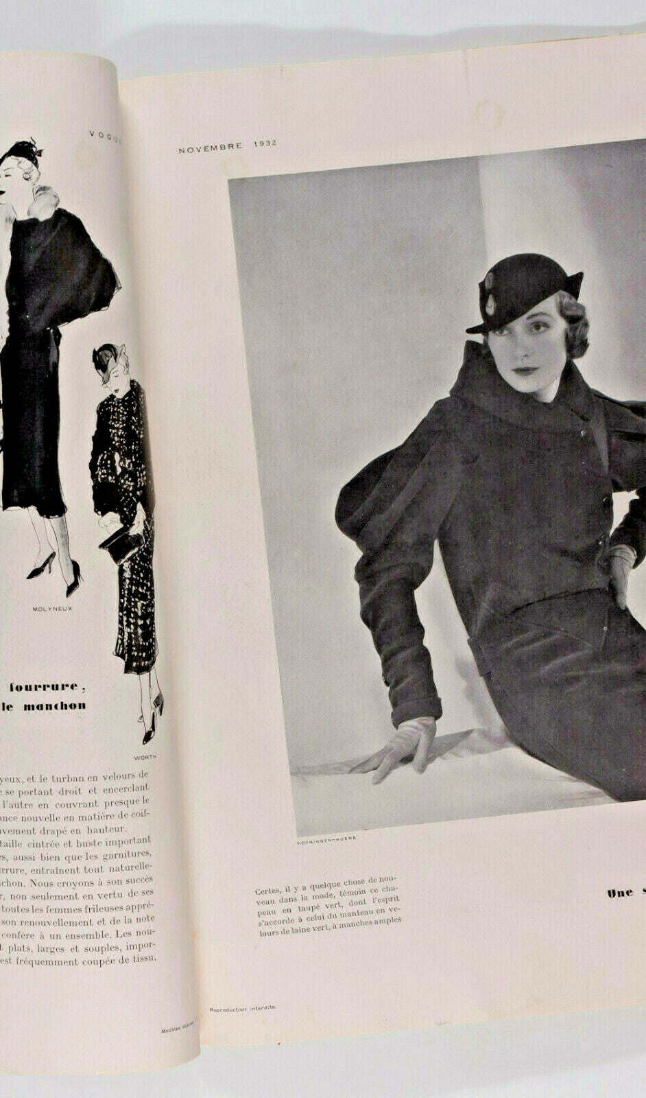 Pierre Mourgue SCHIAPARELLI Montherlant PARIS VOGUE Nov 1932 Hoyningen-Huene RBW
