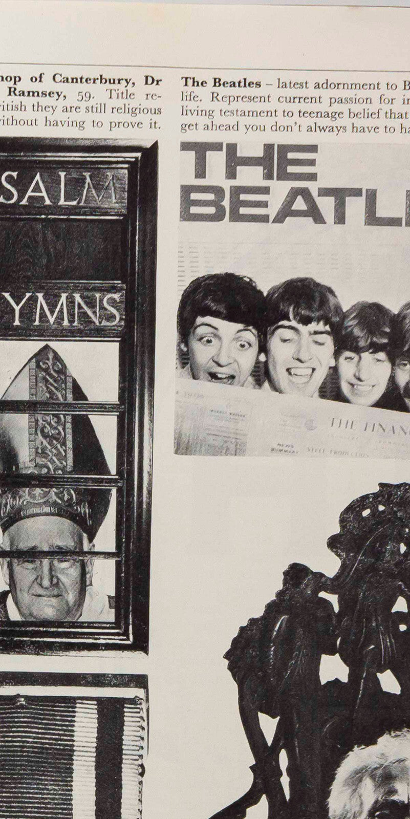 BEATLES Patrick MacNee JILL KENNINGTON Saul Leiter Queen magazine CHRISTMAS 1963