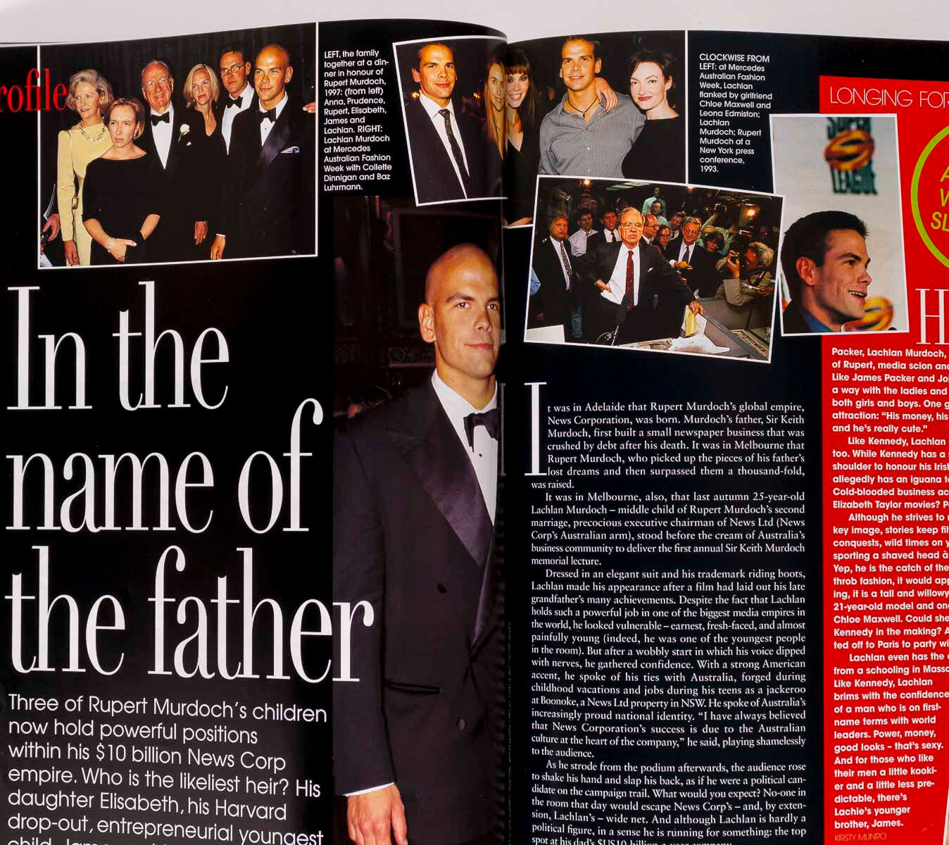 Kylie Bax DAMIEN HIRST Lachlan Murdoch VOGUE AUSTRALIA August 1997 Stiletto VTG