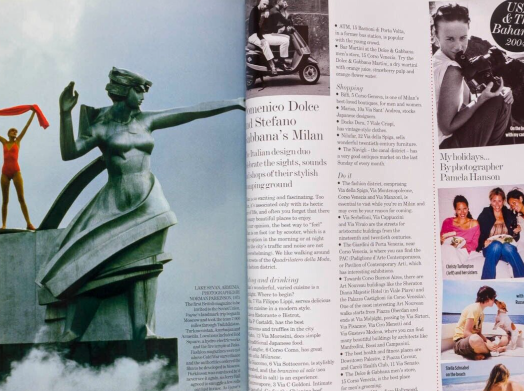 Daria Werbowy RIE RASMUSSEN Norman Parkinson VOGUE January 2005 Jan Ward TESTINO