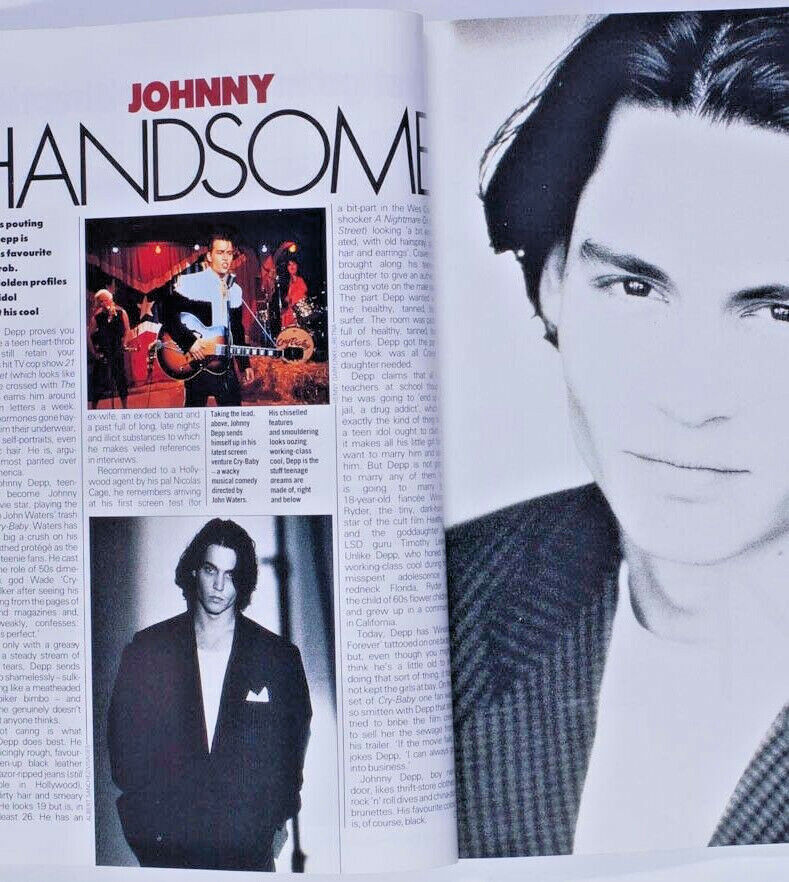 SEAN YOUNG Johnny Depp MARK BORTHWICK Pam Hogg DV8 ELLE MAGAZINE AUGUST 1990