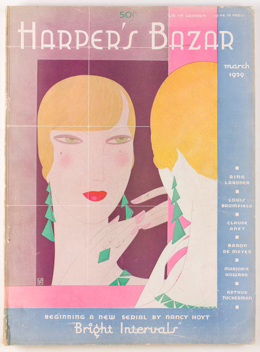 Reynaldo Luza ART DECO Spring Millinery HARPERS BAZAAR March 1929 Baron de Meyer