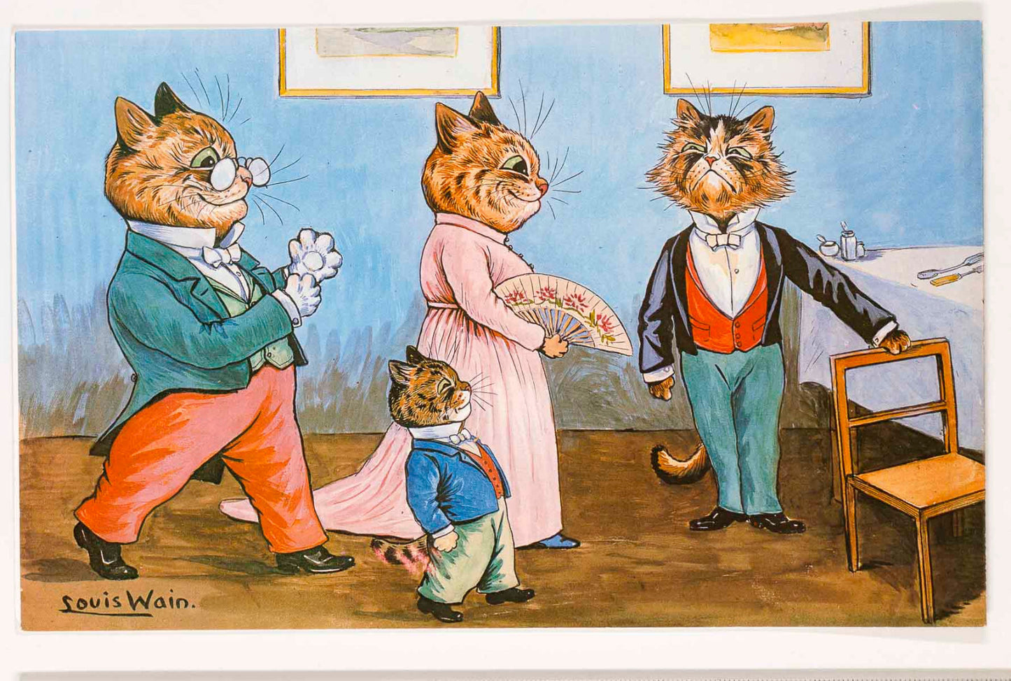 LOUIS WAIN invitation card CATS OF FAME PROMISE Michael Parkin Gallery London 89