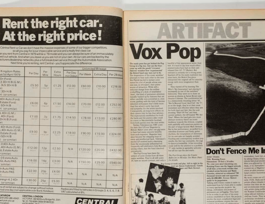 Warriors  XENNY & THE JETS Blair Peach CHRISTO The Pop Group ~ TIME OUT magazine