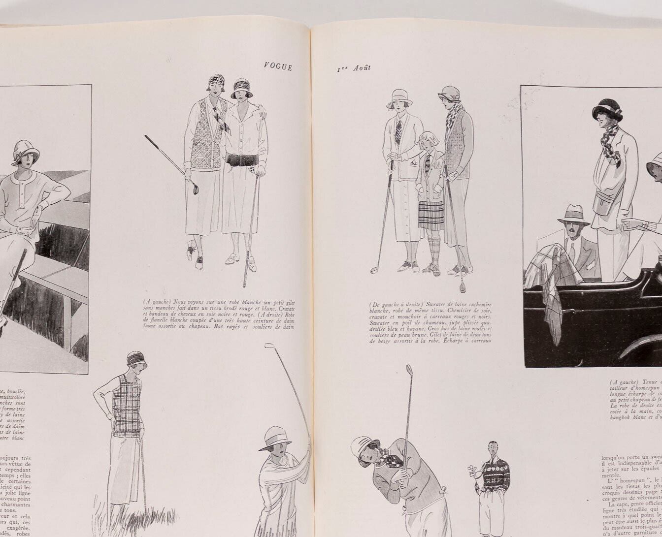 Georges Lepape MAN RAY Golf PARIS VOGUE April 1924 Lingerie AE MARTY Lanvin FIAT