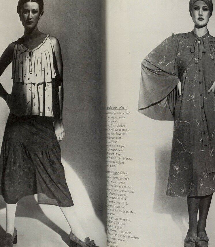 JERRY HALL Russia NORMAN PARKINSON Marisa Berenson JEAN MUIR Baku RTW vtg Vogue