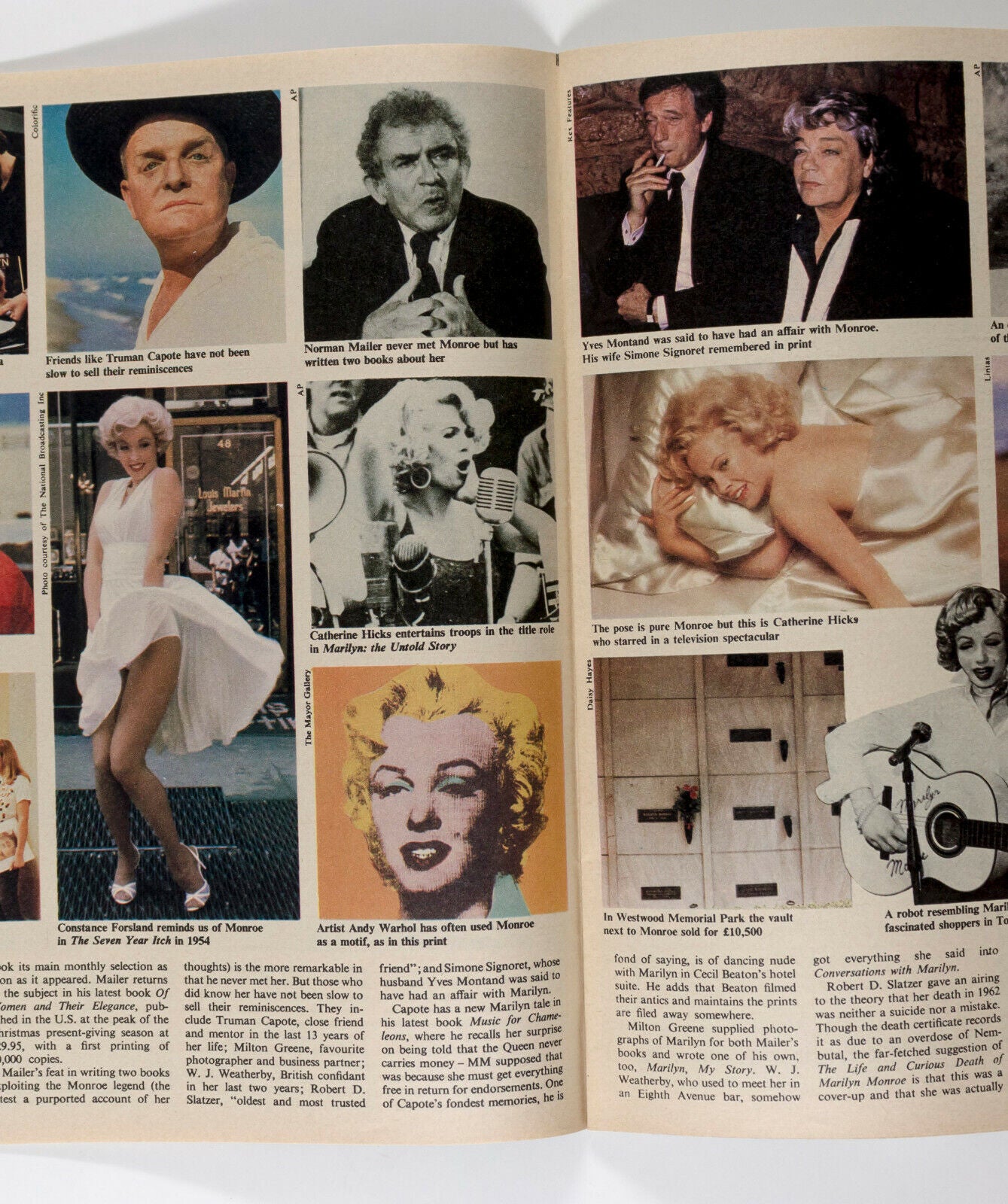 MARILYN MONROE Linda Kerridge DONALD SUTHERLAND Auberon Waugh TELEGRAPH magazine