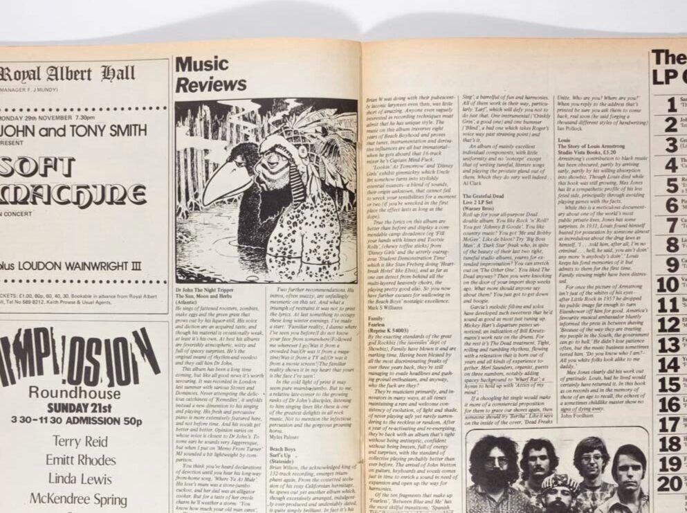 Grateful Dead OTTO PREMINGER Procul Harum BALLET RAMBERT Time Out magazine 70's