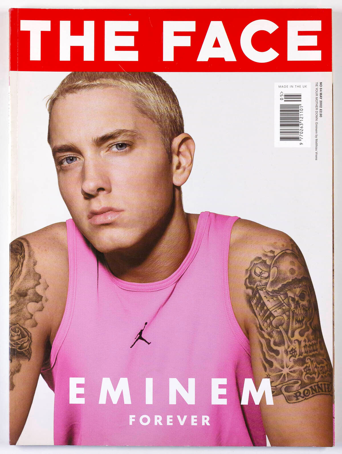 Eminem WITHDRAWN PINK TOP COVER Travis Fimmel THE FACE magazine 2002 Sugababes