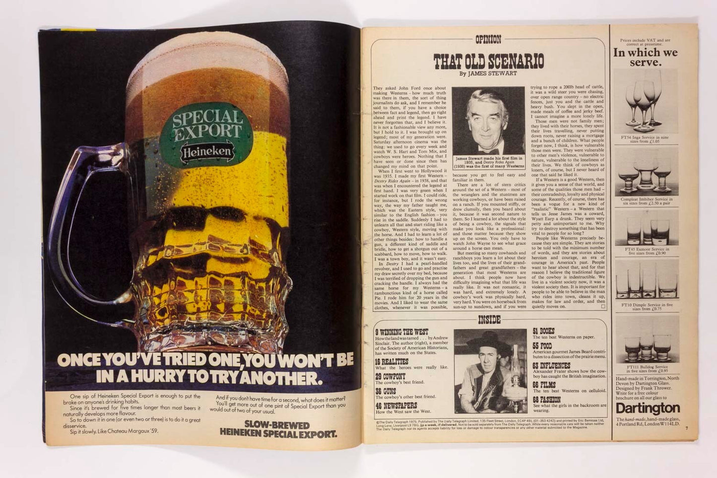 THE COWBOY James Stewart EARP Gavin Lyall TELEGRAPH MAGAZINE November 1975 Duffy