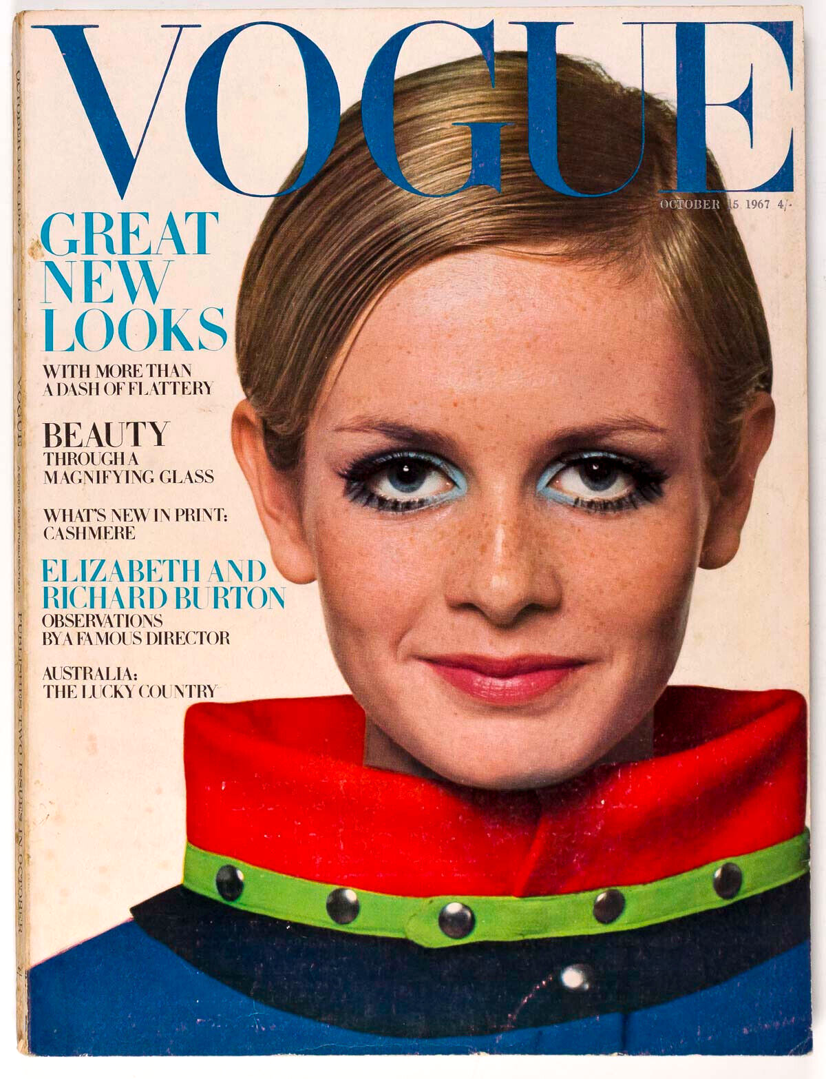 TWIGGY Veruschka ELIZABETH TAYLOR October 1967 Vogue magazine IRAN TWIGGY Veruschka ELIZABETH TAYLOR October 1967 Vogue magazine IRAN