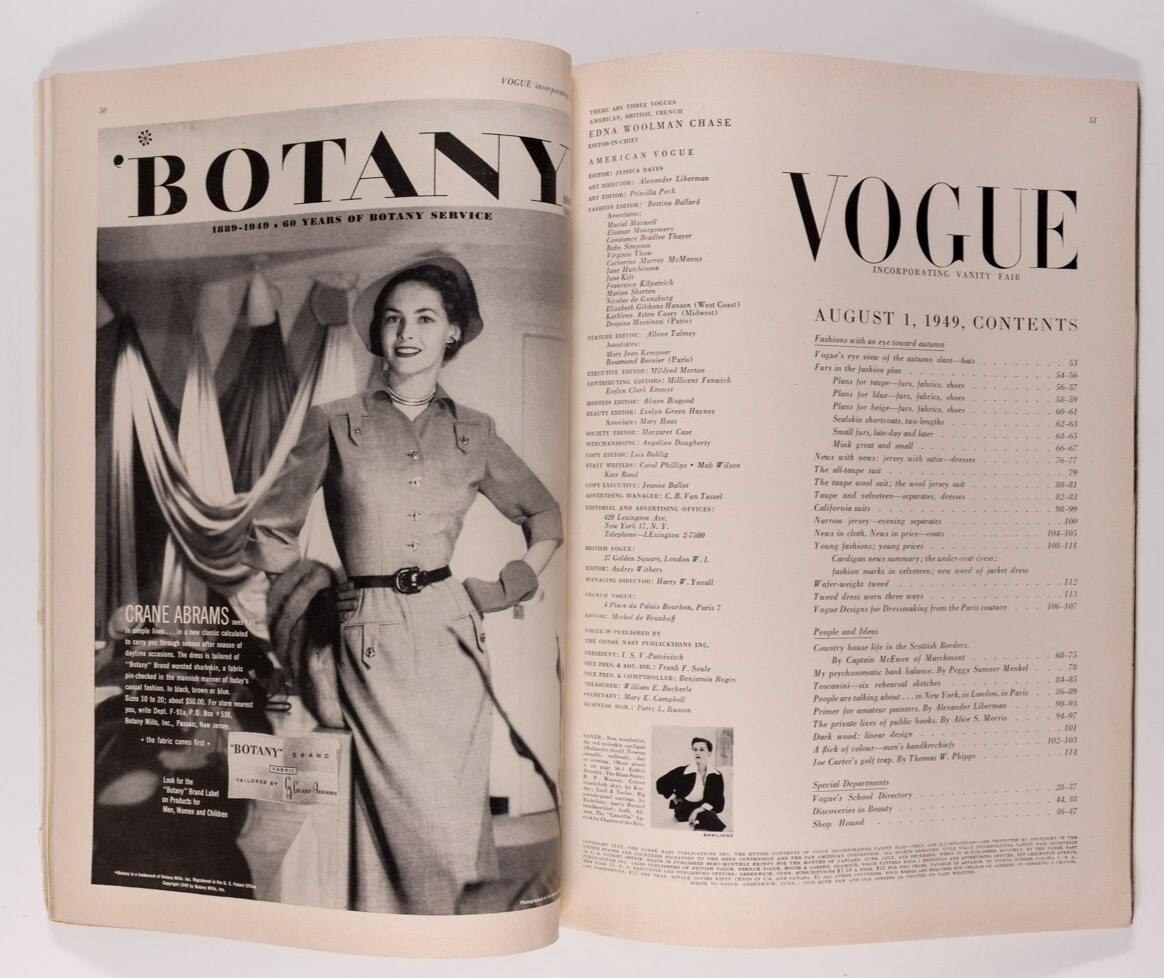 Horst DRUMLANRIG Vertes VOGUE August 1949 Lillian Gish TOSCANINI Herbert Matter