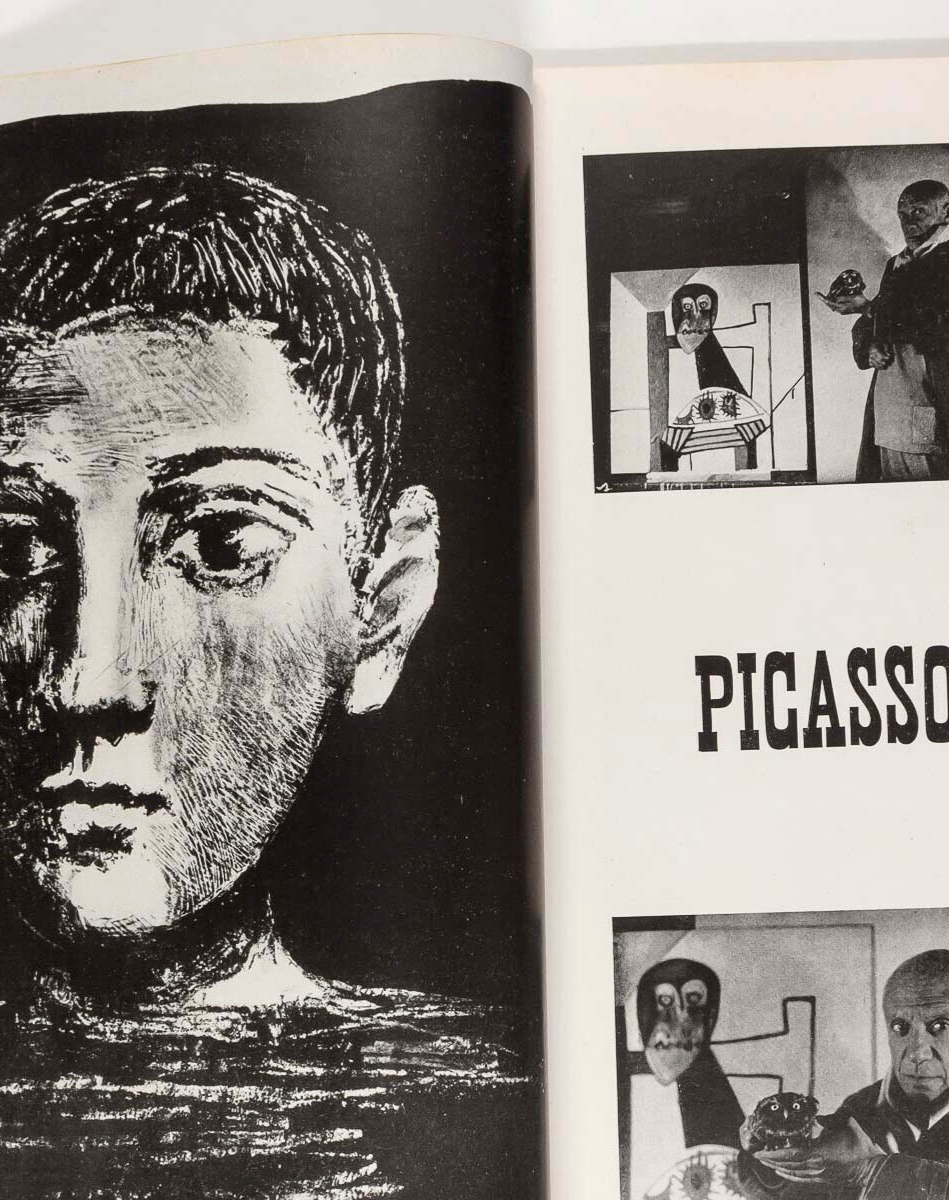 Coltellacci PICASSO Saul Steinberg TOM KEOGH Gandhi SCHIAPARELLI Paris Vogue '48