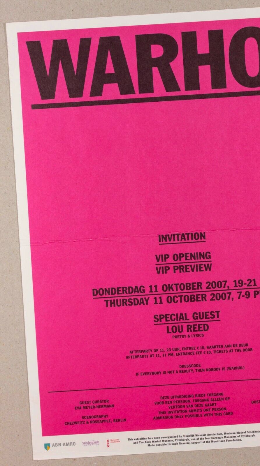 ANDY WARHOL Exhibition invite card ~ Other Voices Rooms STEDELIJK MUSEUM poster