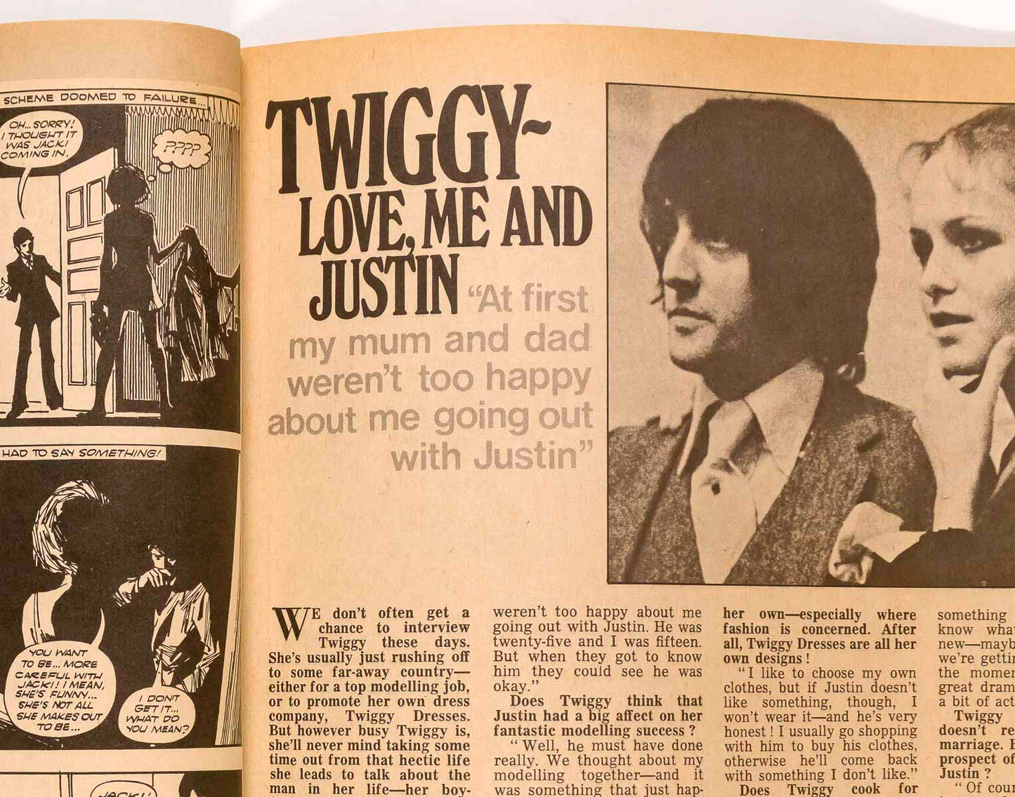 DAVID BOWIE Paul McCartney TWIGGY Mirabelle magazine January 1970 Susan George