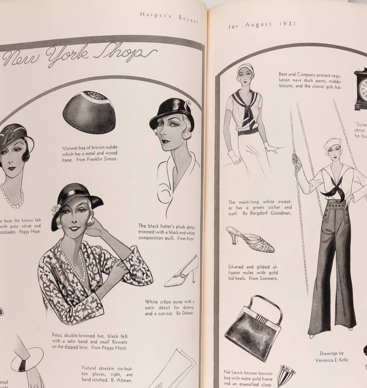 Erte BARON DE MEYER Peter Arno HARPER'S BAZAAR August 1931 Vionnet LUCKY STRIKE