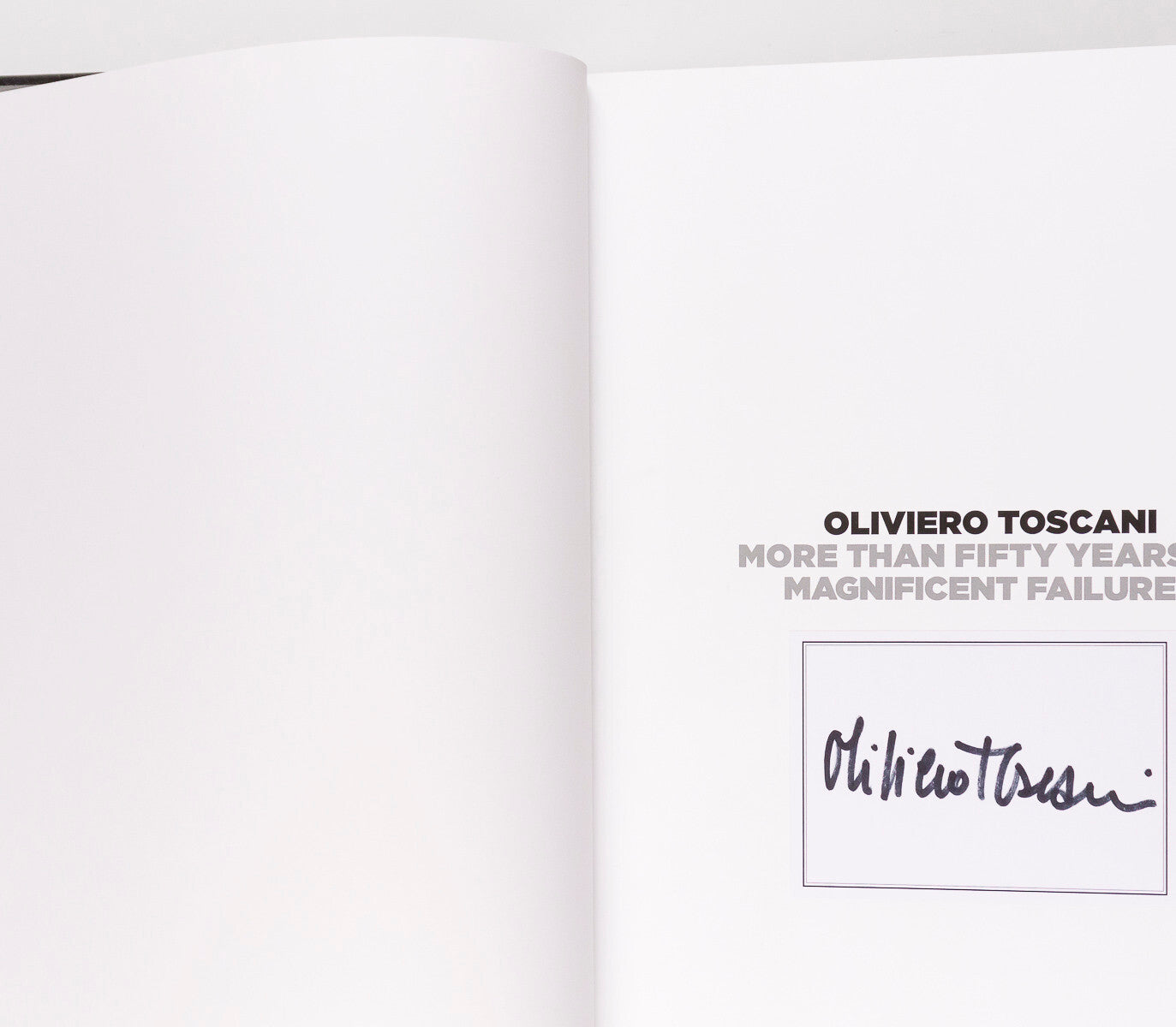 Signed by OLIVIERO TOSCANI 2015 book MAGNIFICENT FAILURES Colors BENETTON Rare