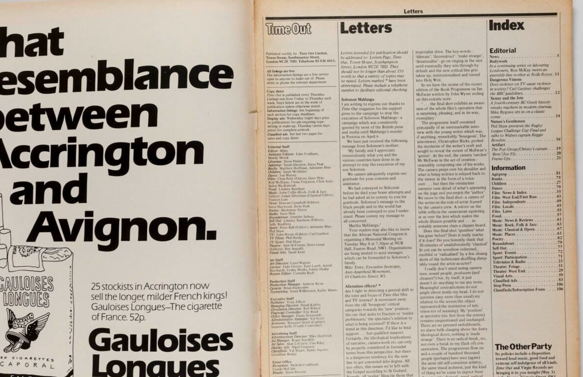 Warriors  XENNY & THE JETS Blair Peach CHRISTO The Pop Group ~ TIME OUT magazine